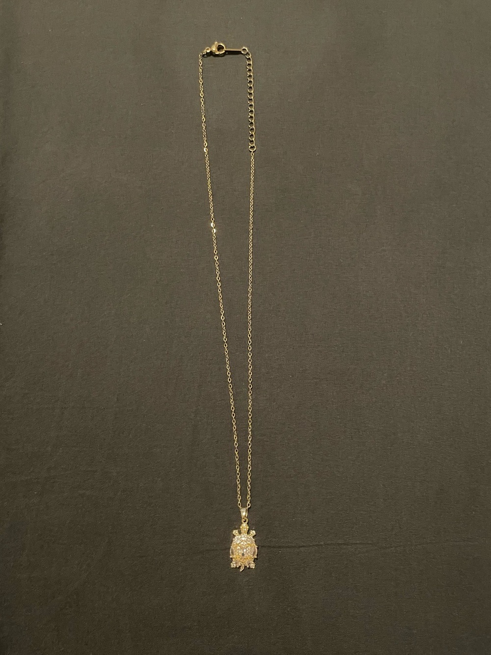 New - 14k gold plated stainless steel necklace - Turtle